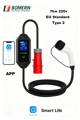 BOMERN přenosná nabíječka TYP 2 - CEE 5-pin | Displej | 32A | 1fázová | 7,4kW | 5m | WIFI | APP
