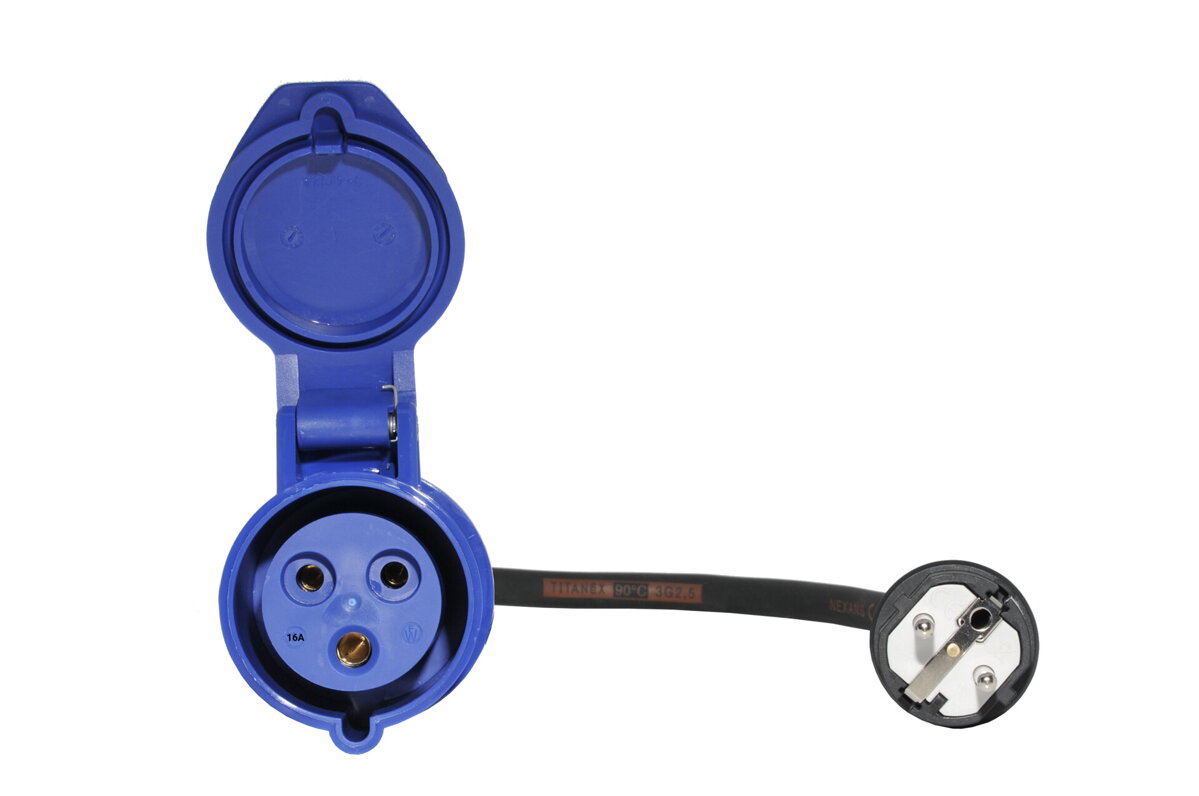 Prémiový adaptér z konektoru SCHUKO na CEE 3pin 32A