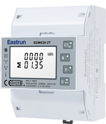 EASTRON multifunkční třífázový dvousazbový elektroměr SDM-630-2T MODBUS RTU MID 