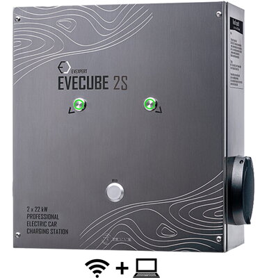  EVECUBE 2S - 2x22kW nabíjecí stanice AC (Chytrý WebServer + RFID + měření spotřeby + WiFi)