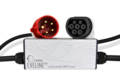  EVELINE Max - Chytrá přenosná nabíječka TYP 2 - CEE 5-Kolík | 16A | 3fáze | 11kW | 5m