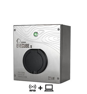  EVECUBE S - 22kW AC nabíjecí stanice pro elektromobily (Chytrý WebServer + RFID + měření spotřeby)