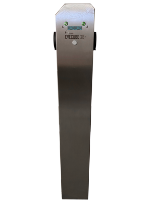 EVECUBE 2B+ - sloupová AC nabíjecí stanice | 2 porty | 2x22kW (offline + displej + přebytky FVE + RFID)